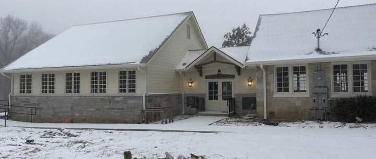 Harber Built commercial pavilion under construction — West Tennessee winter